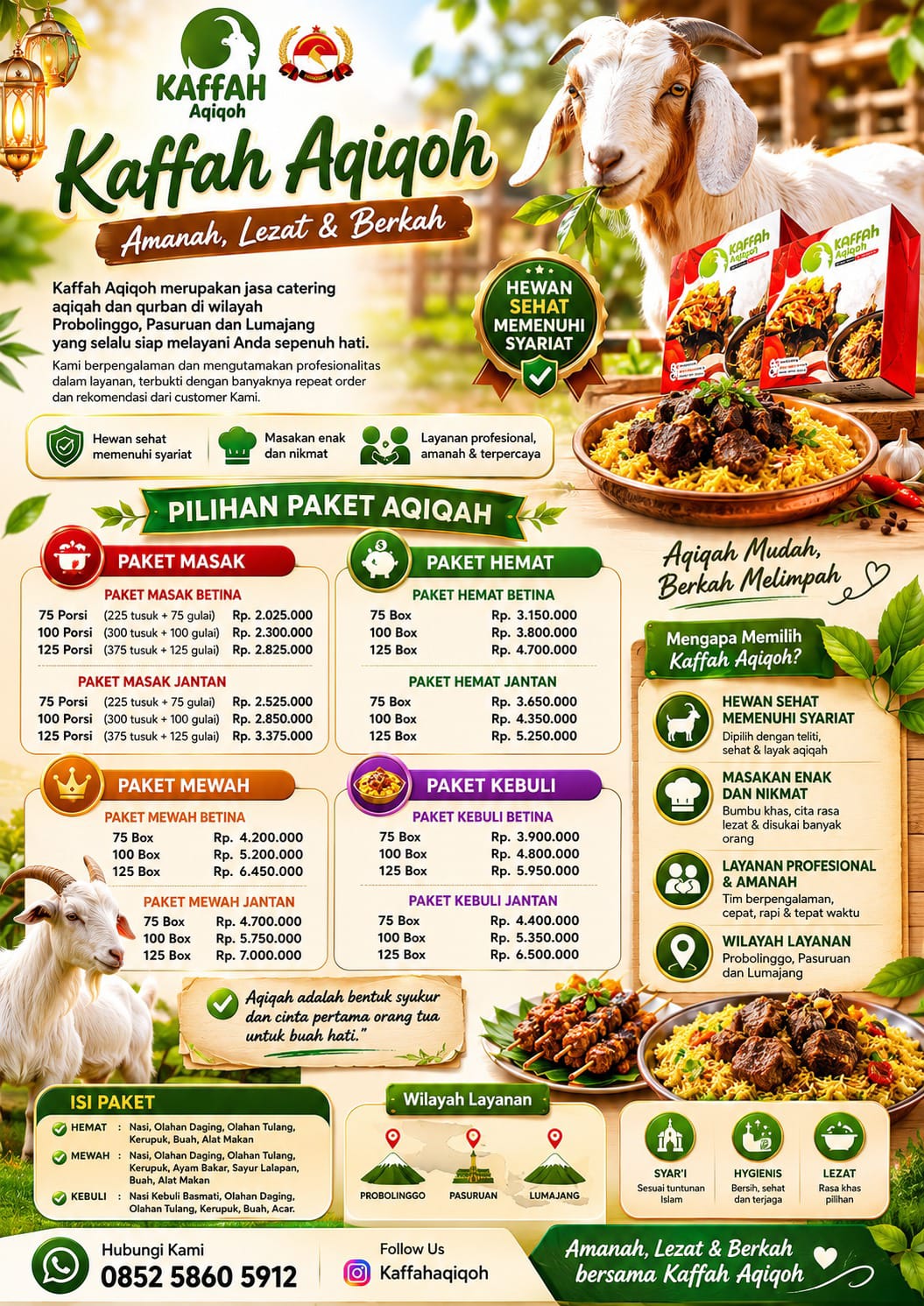 Daftar Harga Kaffah Aqiqoh 2026